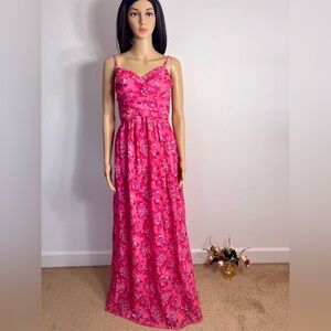Pink Floral Maxi Dress